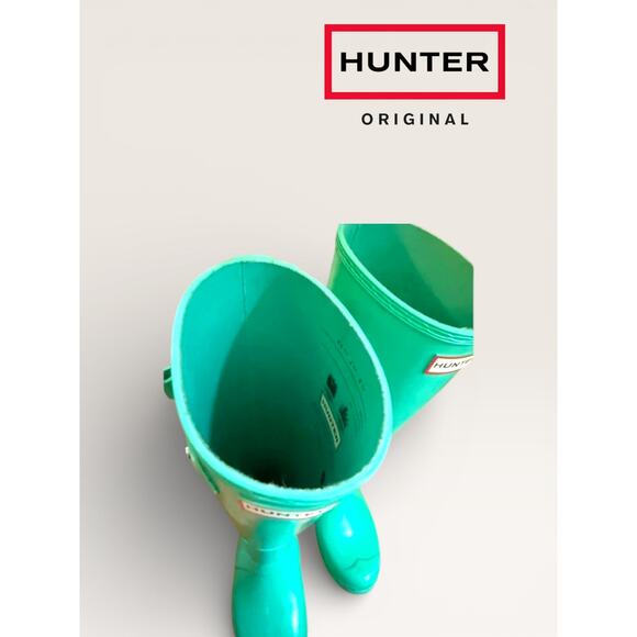 EUC Hunter Original Tall Rain Boots WFT1000RGL Tiffany Blue Women’s 8 - Picture 3 of 4